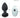 Black and white silicone product with measurements on a white background