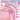 Pink electronic device with vibration mode indicators on a light pink background