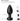 Black silicone butt plug with USB charging cable on a white background
