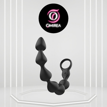 Black silicone product with Omirea logo on a white background