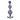 Transparent anal beads with clear silicone base and three purple crystal-like spheres, displayed on plain background.
